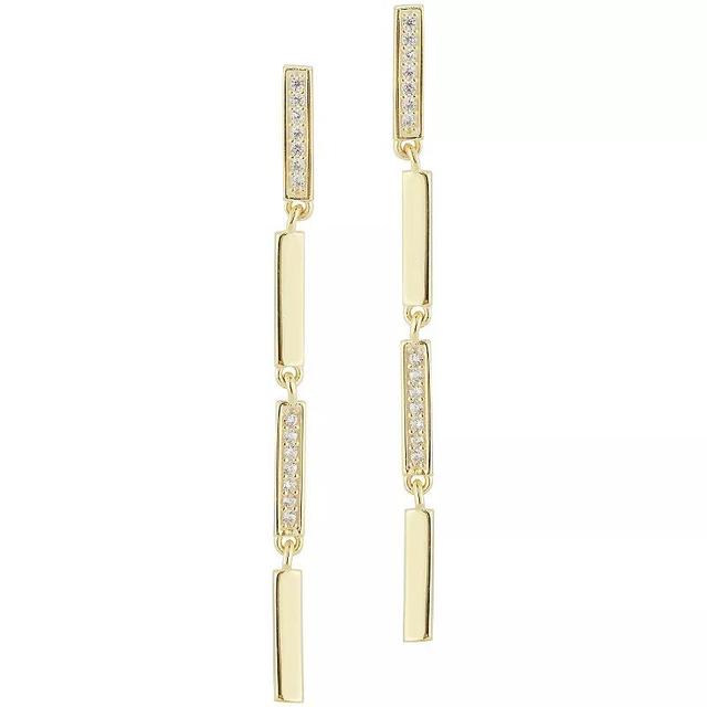 Sunkissed Sterling Cubic Zirconia Bar Drop Earrings, Womens, Gold Tone Product Image