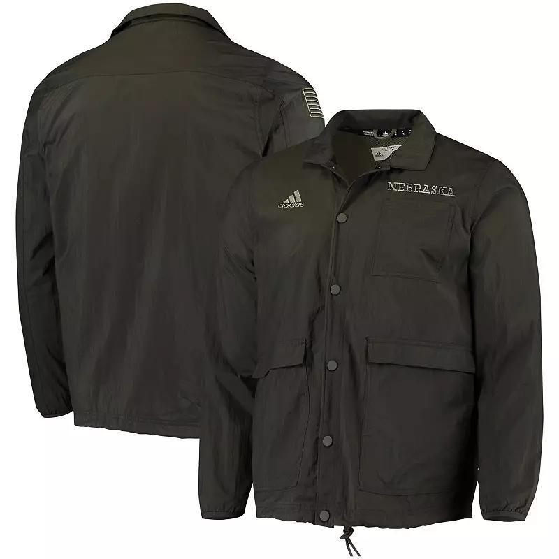 Mens adidas Olive Nebraska Cornhuskers Salute to Service Full-Zip Jacket Product Image