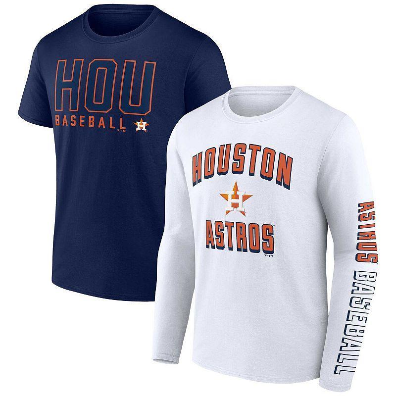 Mens Fanatics Branded /White Houston Astros Two-Pack Combo T-Shirt Set Blue Product Image