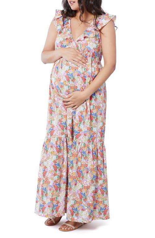 Ingrid & Isabel Ruffle Tiered Maternity Maxi Dress Product Image