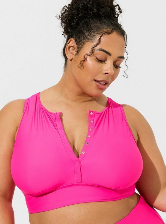 Wireless Henley High Neck Bikini Top Product Image