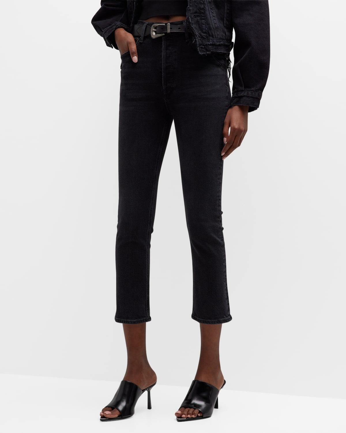 Agolde Riley High Rise Cropped Straight Jeans in Panoramic Product Image