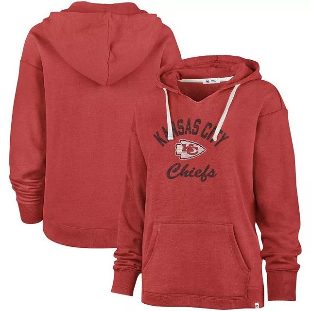 Womens 47 Kansas City Chiefs Wrapped Up Kennedy V-Neck Pullover Hoodie Product Image