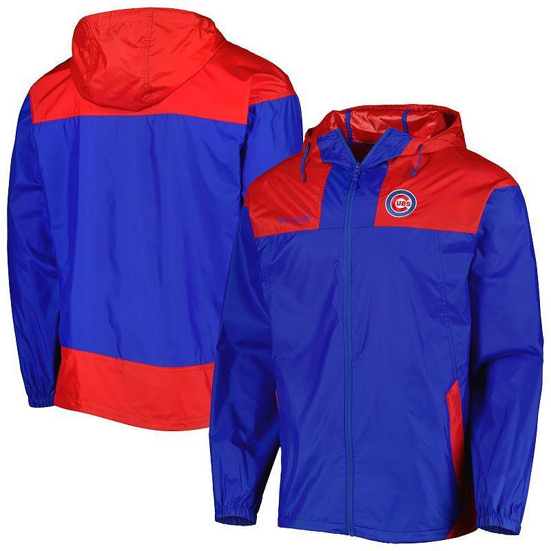 Mens Columbia Royal/Red Chicago Cubs Omni-Shade Flash Forward Challenger Full-Zip Windbreaker Jacket Product Image