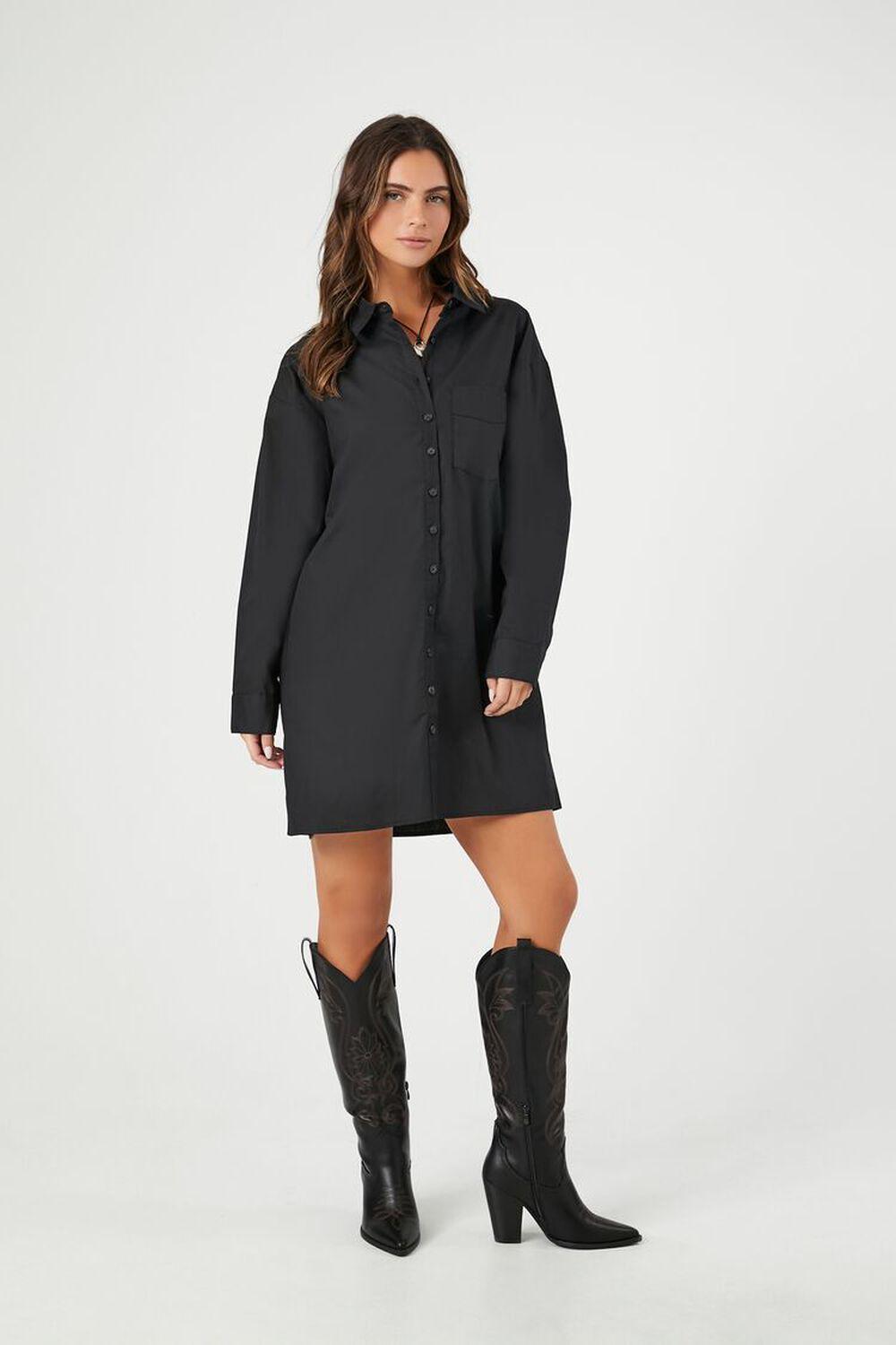 Poplin Shift Shirt Dress | Forever 21 Product Image