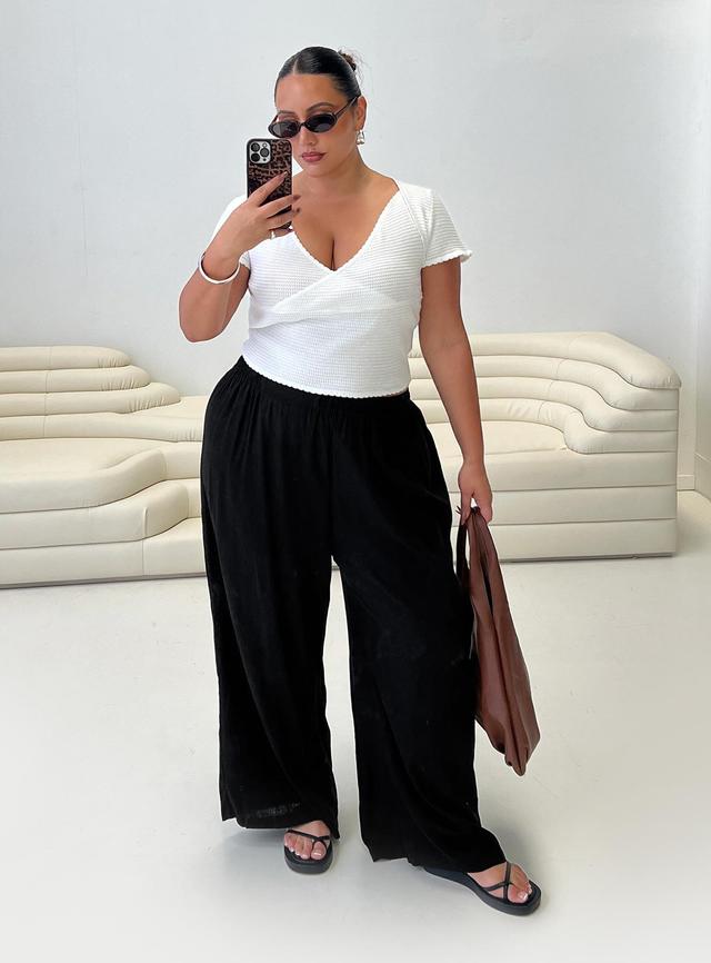 Louis Linen Blend Pants Black Curve Product Image