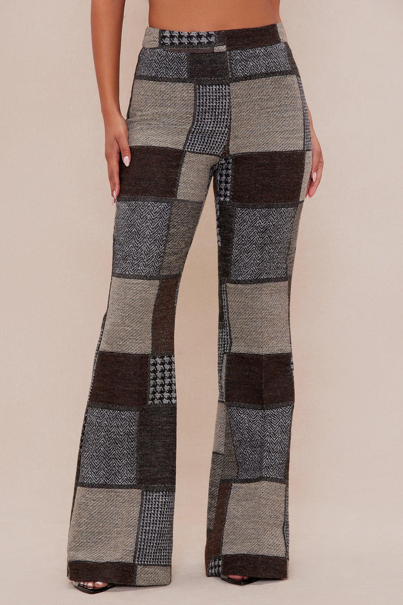 Harriet Patched Flare Pant - Brown/combo Product Image