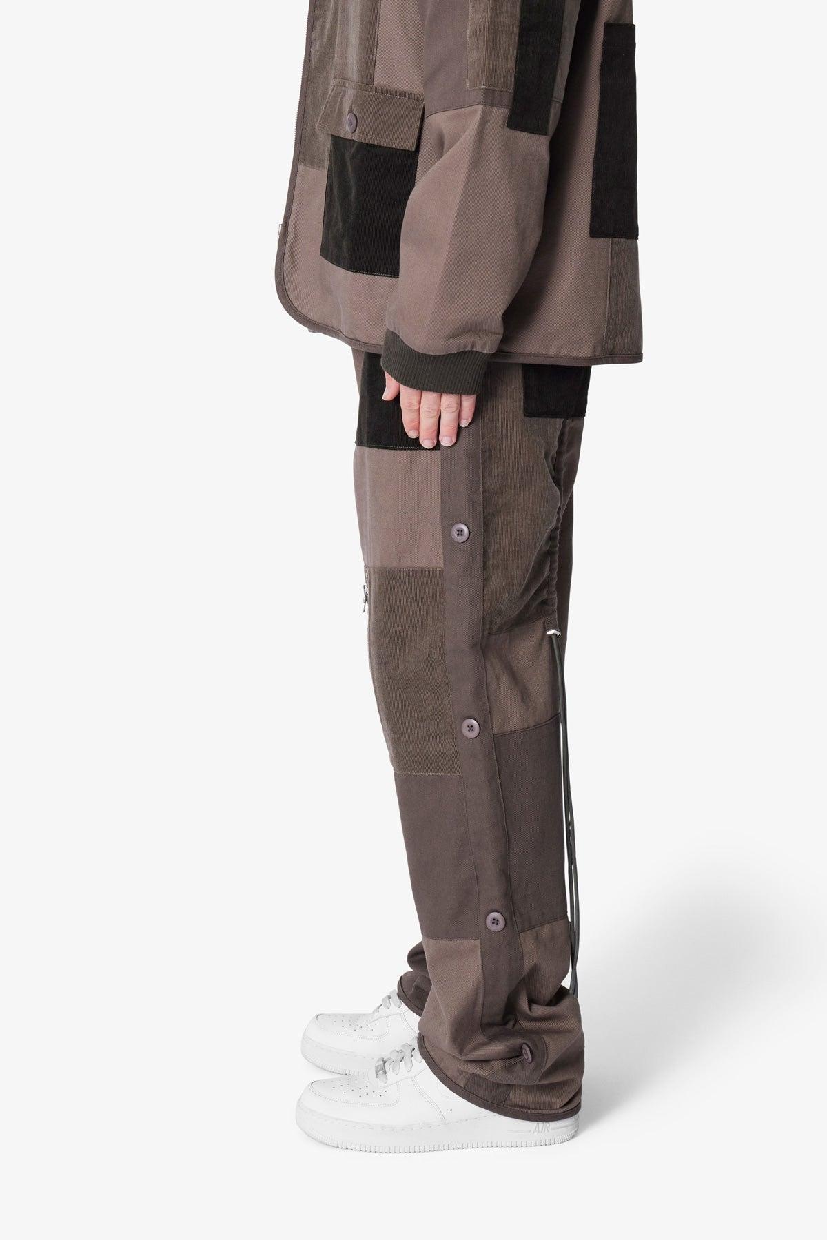 Dual Patchwork Cargo Pants - Olive Product Image