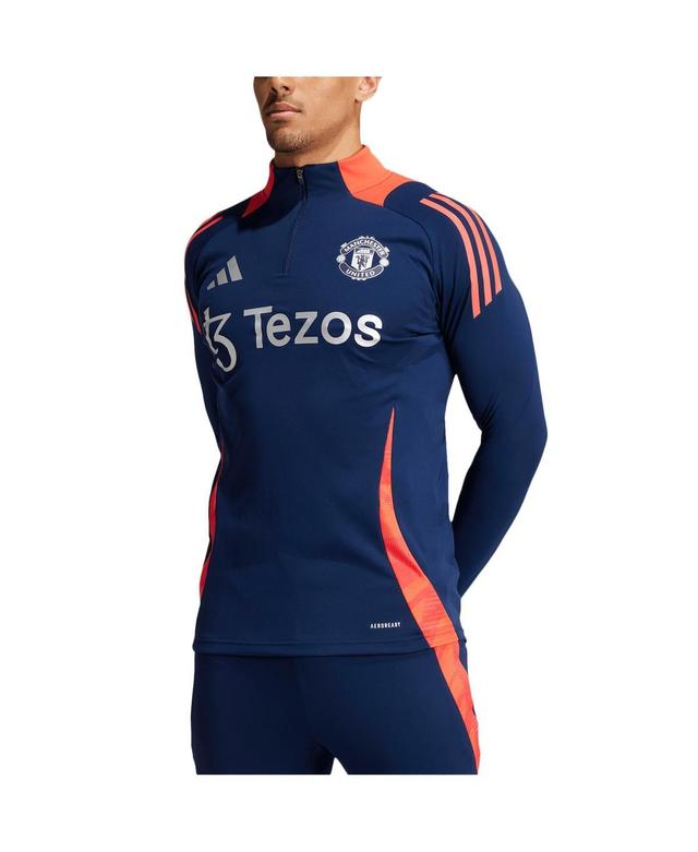 Adidas Mens Navy Manchester United 2024/25 Aeroready Raglan Quarter-Zip Training Top Product Image