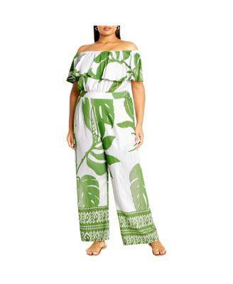 Plus Size Peta Border Jumpsuit Product Image