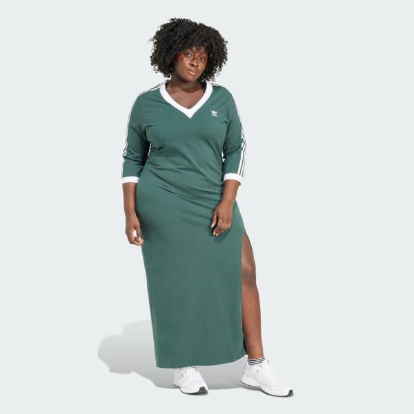 Adicolor Classics 3-Stripes V-Neck Maxi Dress (Plus Size) Product Image