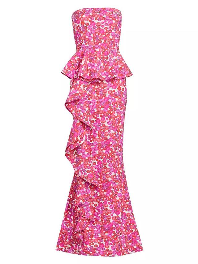 Hafsah Floral Ruffle Column Gown Product Image