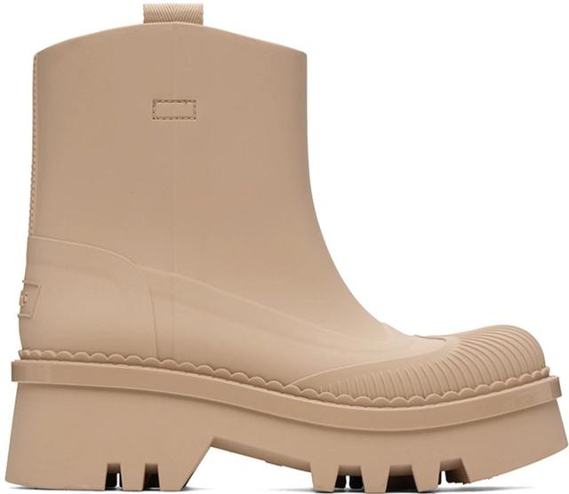 Chloe Woman Beige Rubber Raina Ankle Boots In Beige Rose Product Image