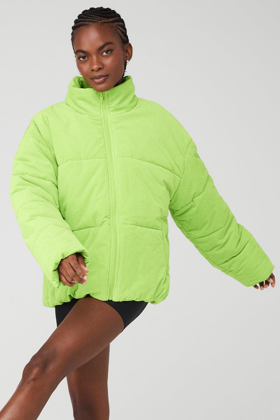 Corduroy Stage Puffer - Celery Female Product Image