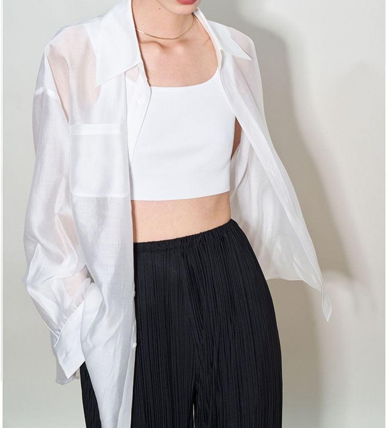 Long-Sleeve Plain Shirt Product Image