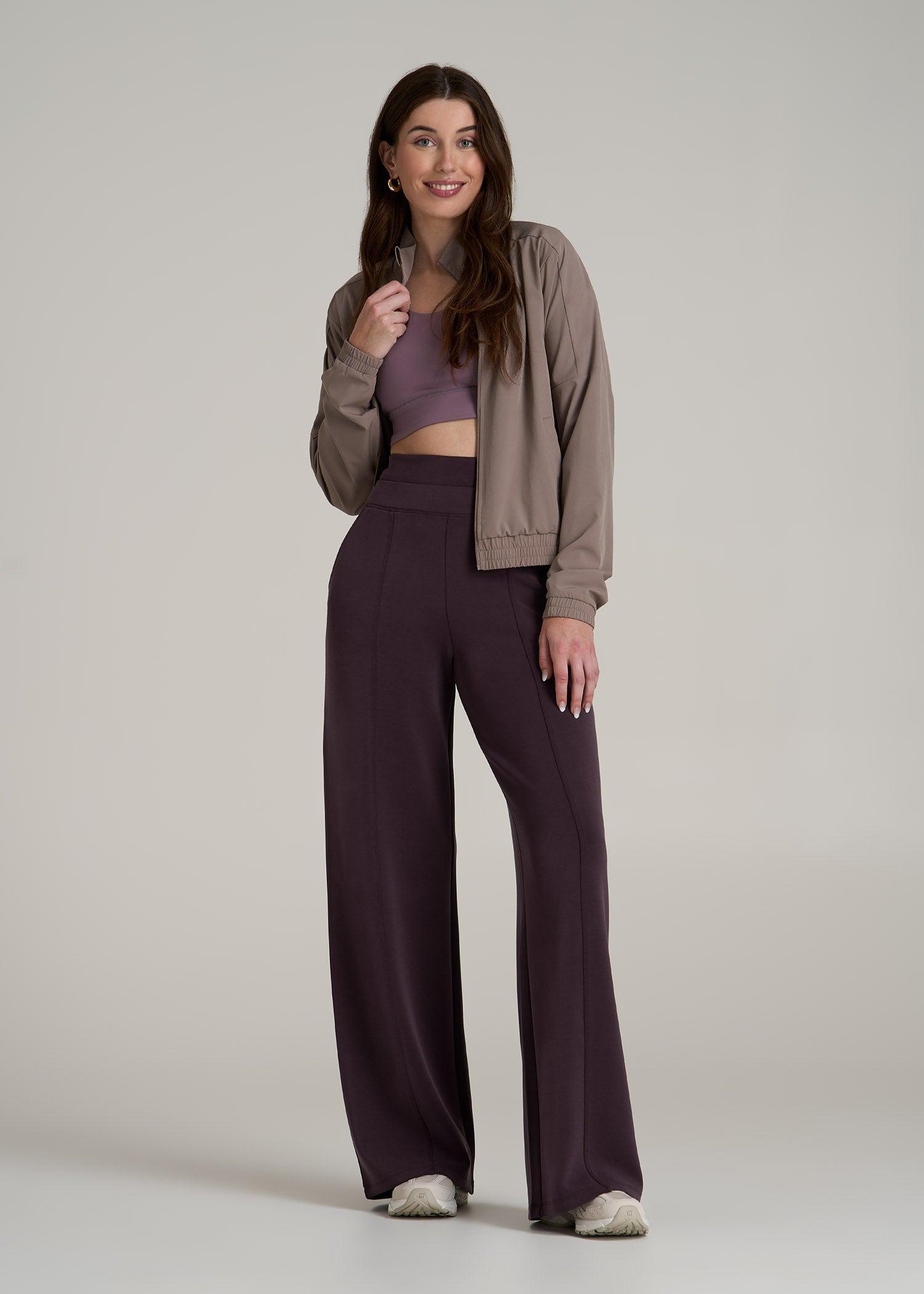 Butter Wide Leg Ultra High Rise Pant for Tall Women in Deep Purple Product Image