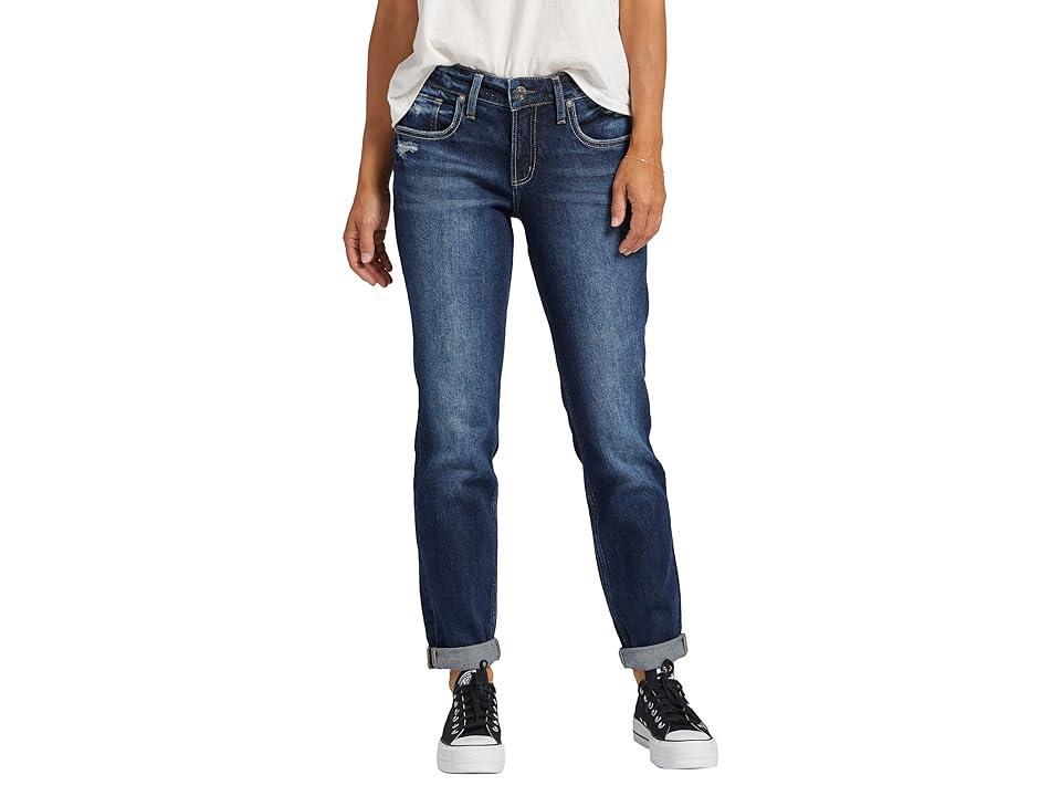 Silver Jeans Co. Boyfriend Mid-Rise Slim Leg Jeans L27101EOE440 (Indigo) Women's Jeans Product Image