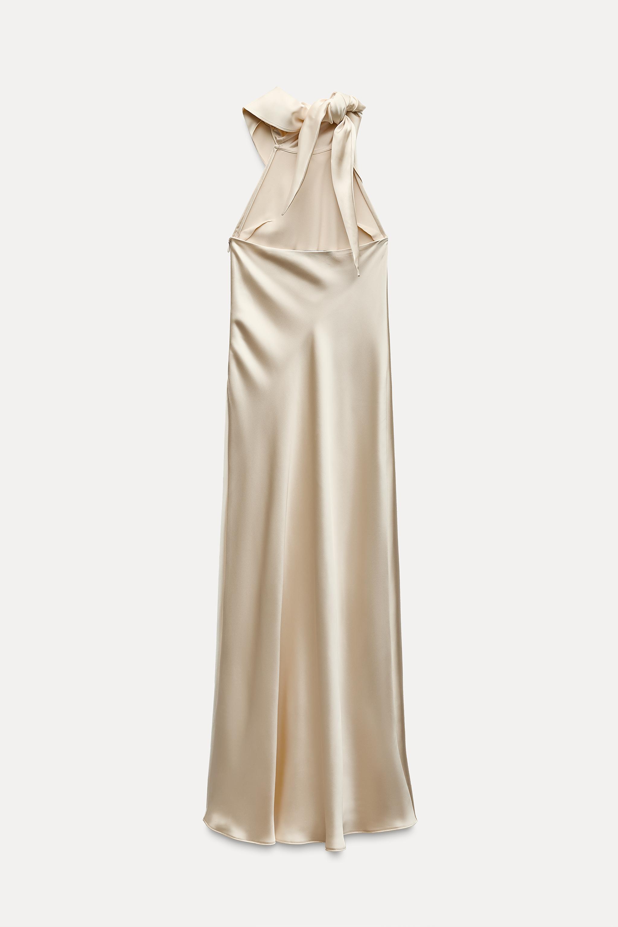 SATIN EFFECT SCARF DRESS Product Image