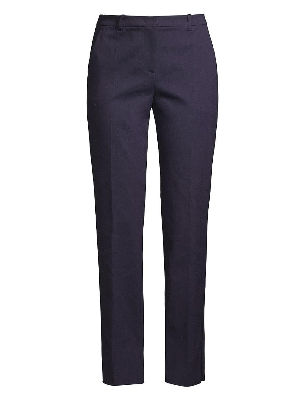 Womens Cotton-Blend Straight-Leg Trousers Product Image