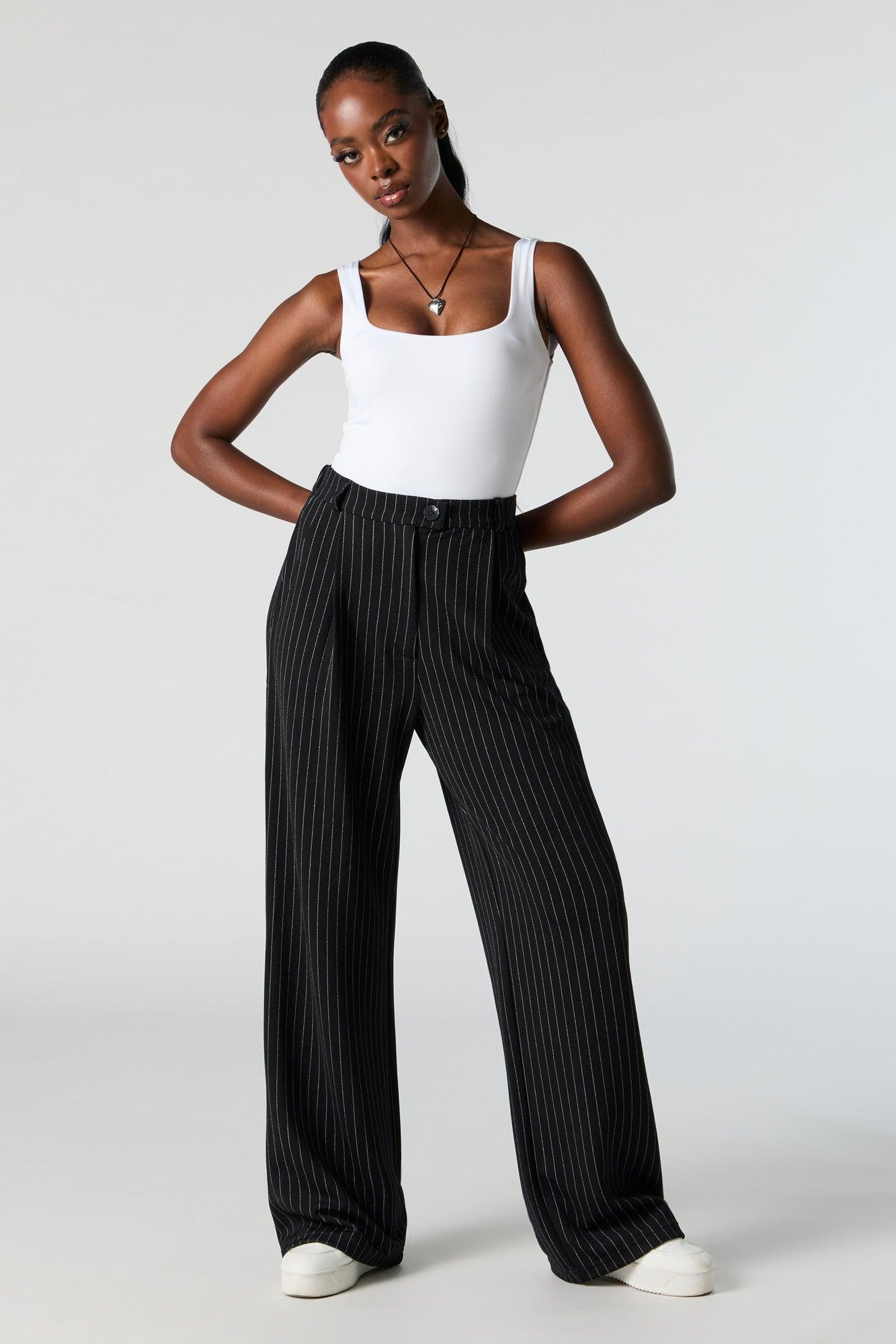 Pinstripe Crepe Straight Leg Dress Pant Female product image