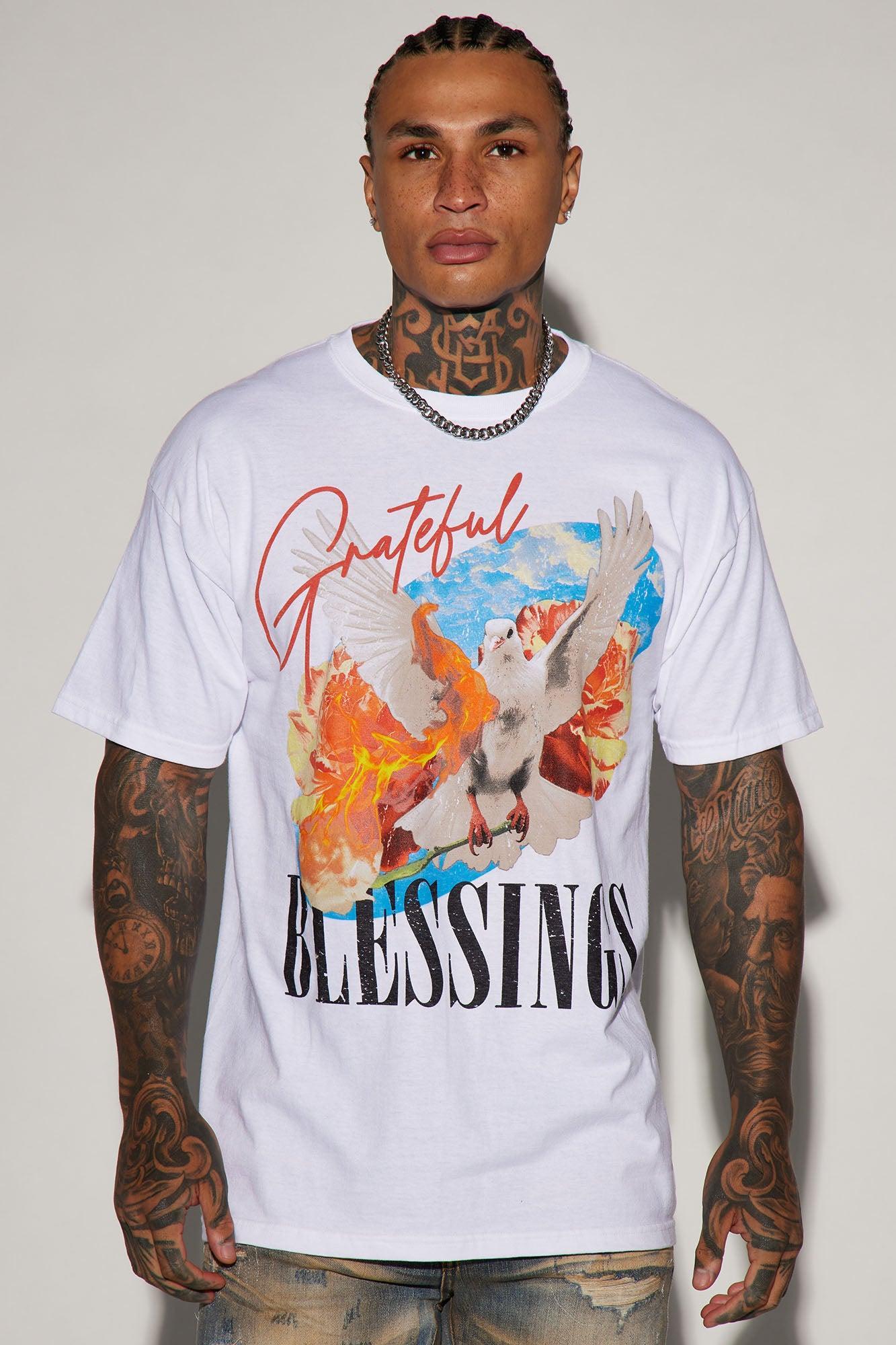 Grateful Blessings Short Sleeve Tee - White Product Image