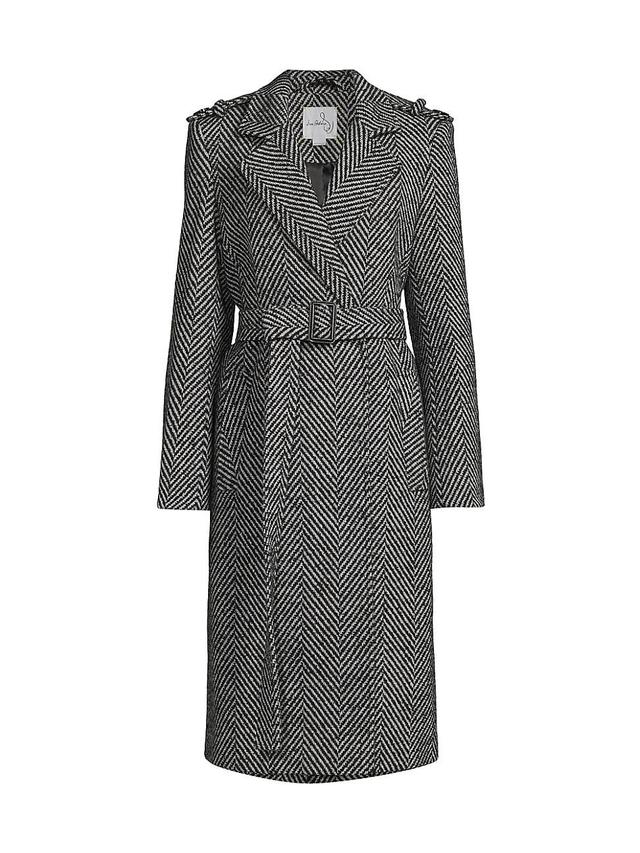 Womens Herringbone Wrap Coat Product Image