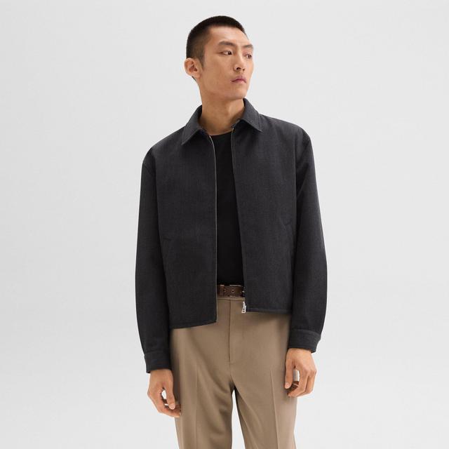 Wool-Blend Twill Reversible Coach Jacket | Theory Product Image