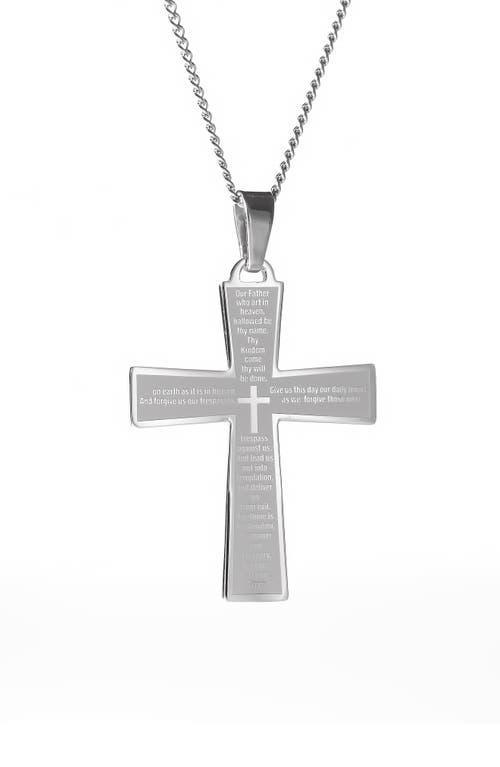 Brook and York Mens Lords Prayer Cross Pendant Necklace Product Image