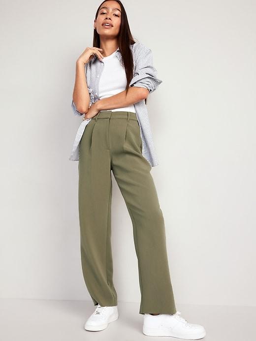 Extra High-Waisted Taylor Wide-Leg Trouser Pants Product Image