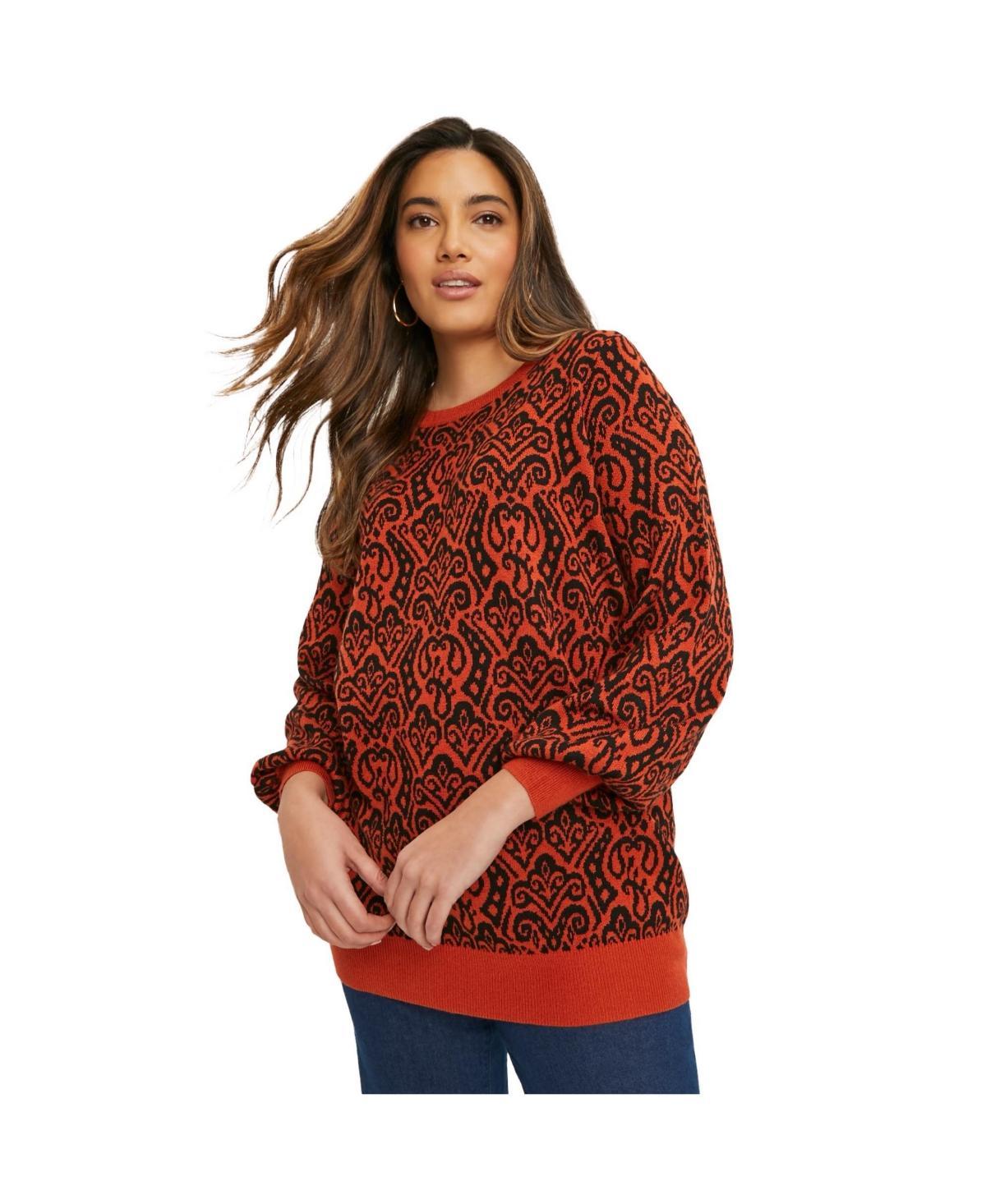 June + Vie Womens June + Vie Jacquard Pullover Sweater Product Image