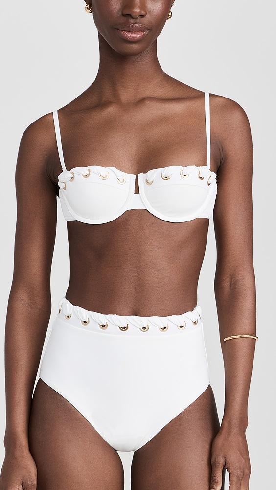 Zimmermann Halliday Eyelet Balconette Bra Bikini Top | Shopbop Product Image