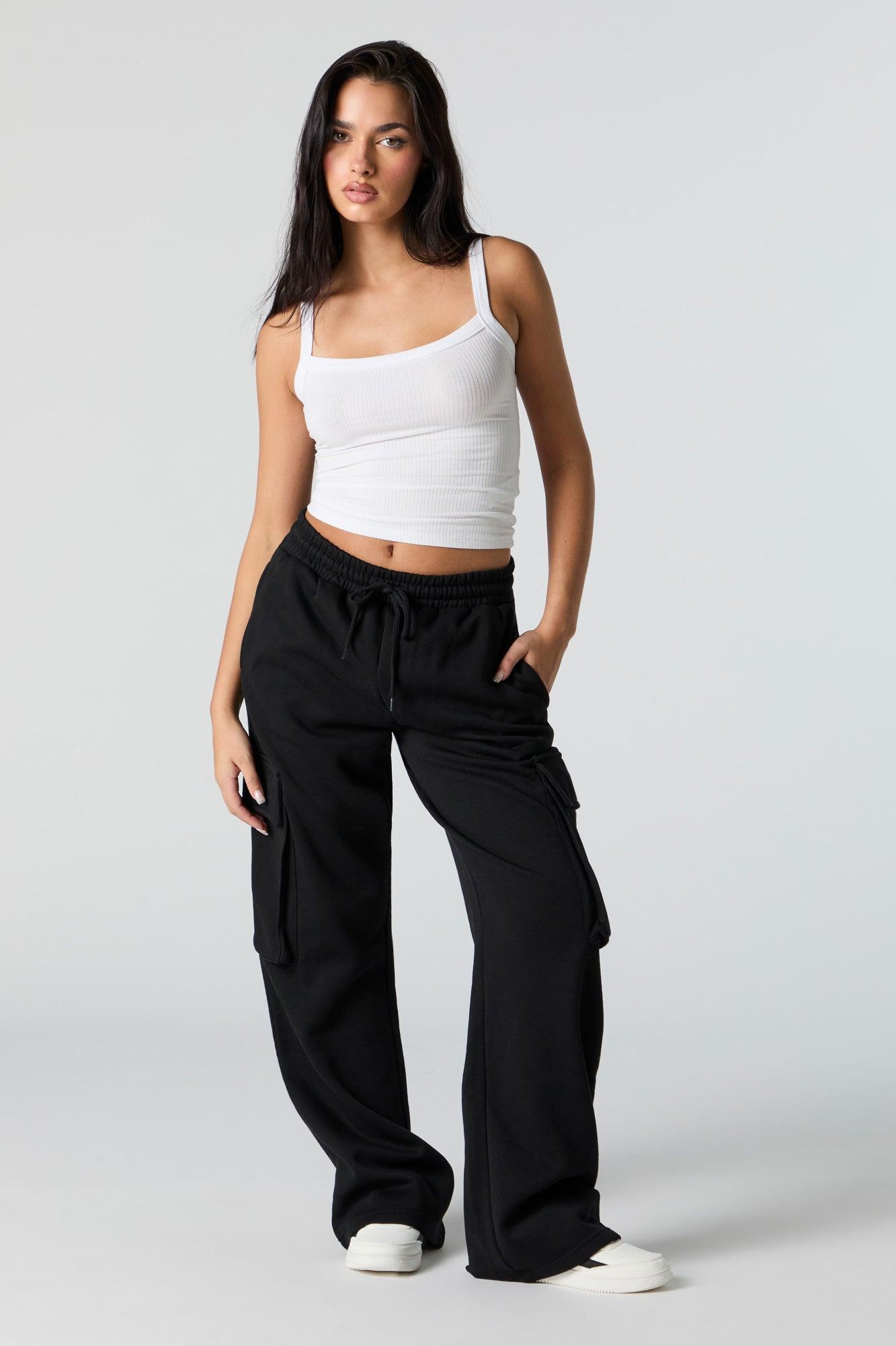 Fleece Wide Leg Cargo Sweatpant Female product image