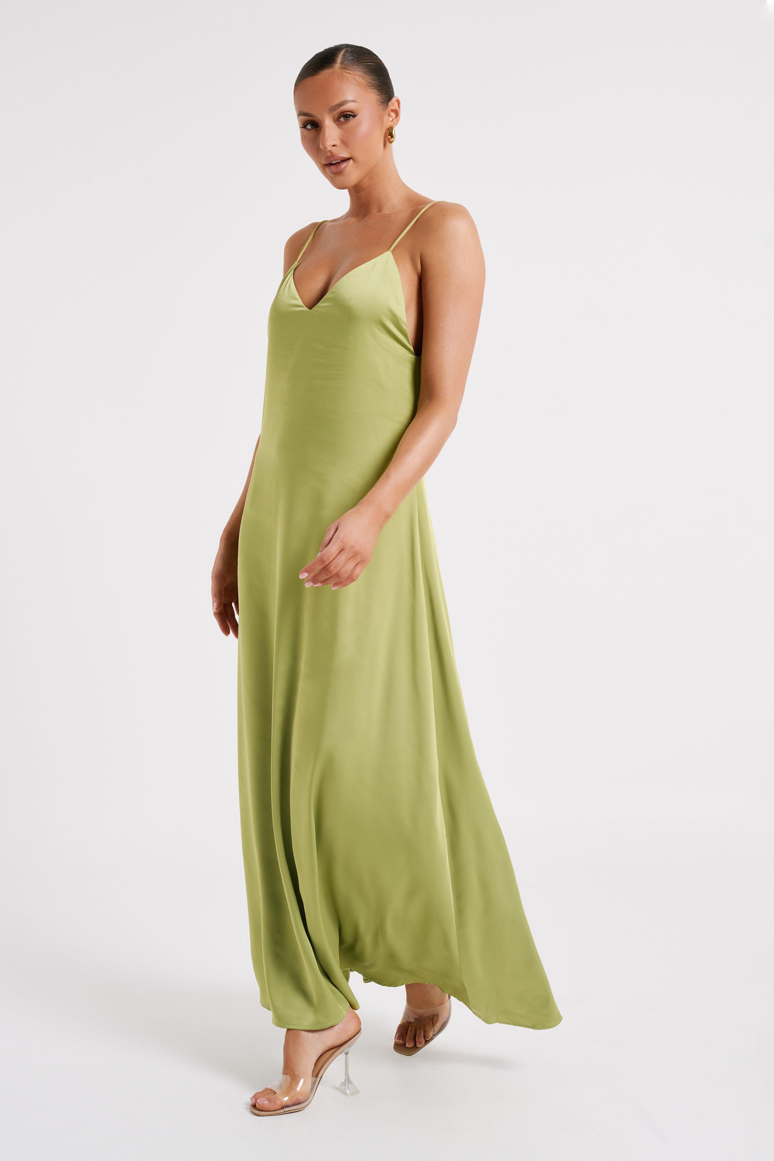 Beatrice Flowy Maxi Dress - Parakeet Green Product Image