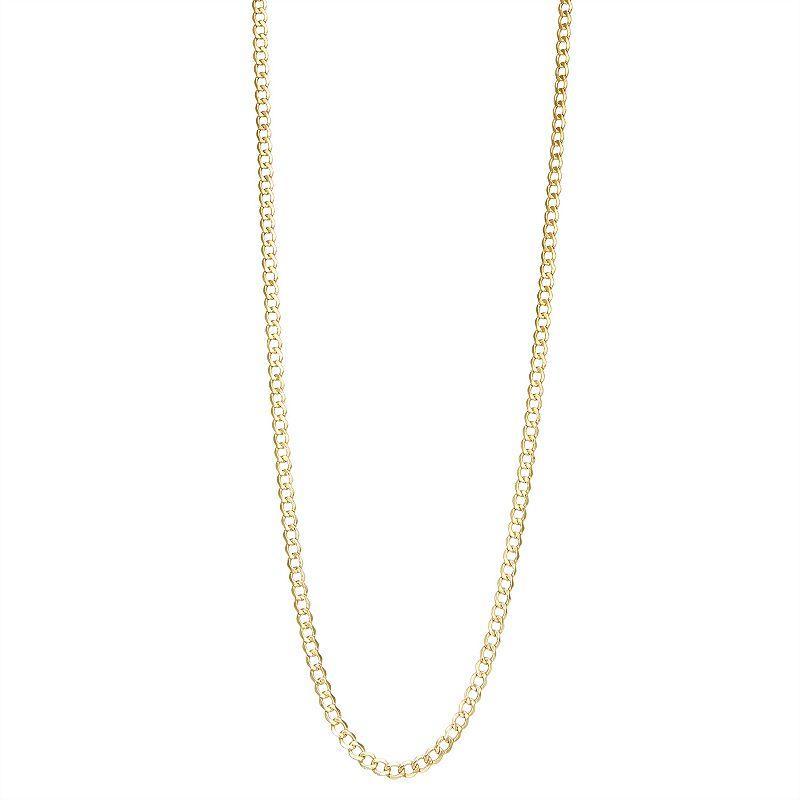 Jordan Blue 14k Gold 3.5 mm Curb Chain Necklace, Womens Product Image