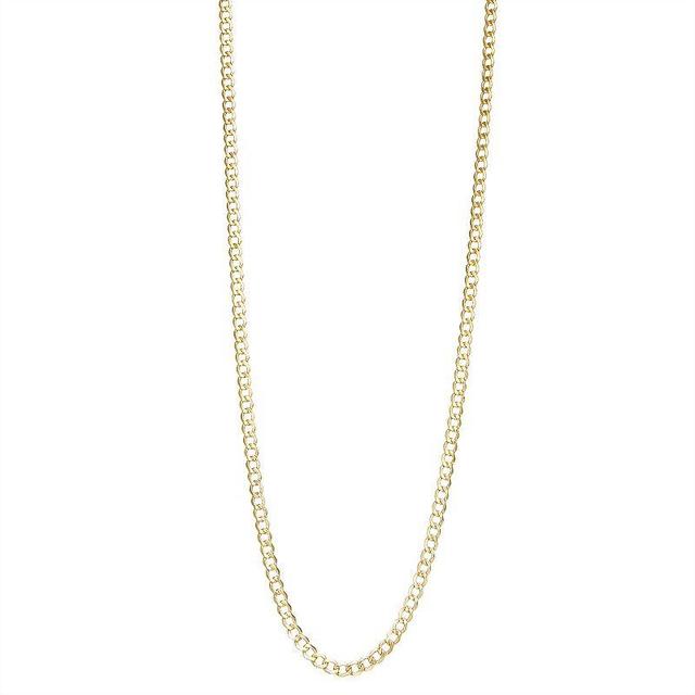 Jordan Blue 14k Gold 3.5 mm Curb Chain Necklace, Womens Yellow Product Image