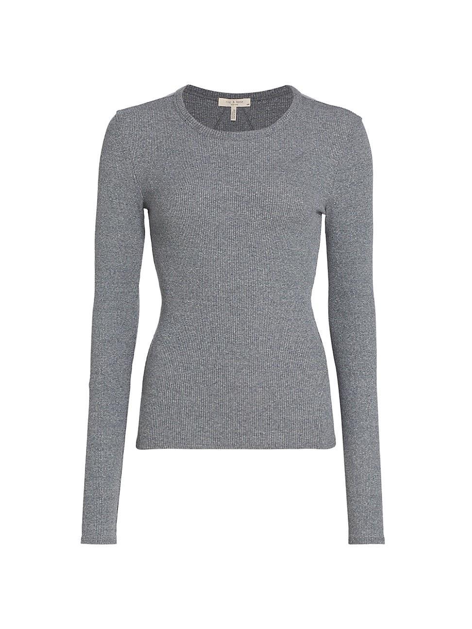 Womens Essential Rib Long-Sleeve Top Product Image