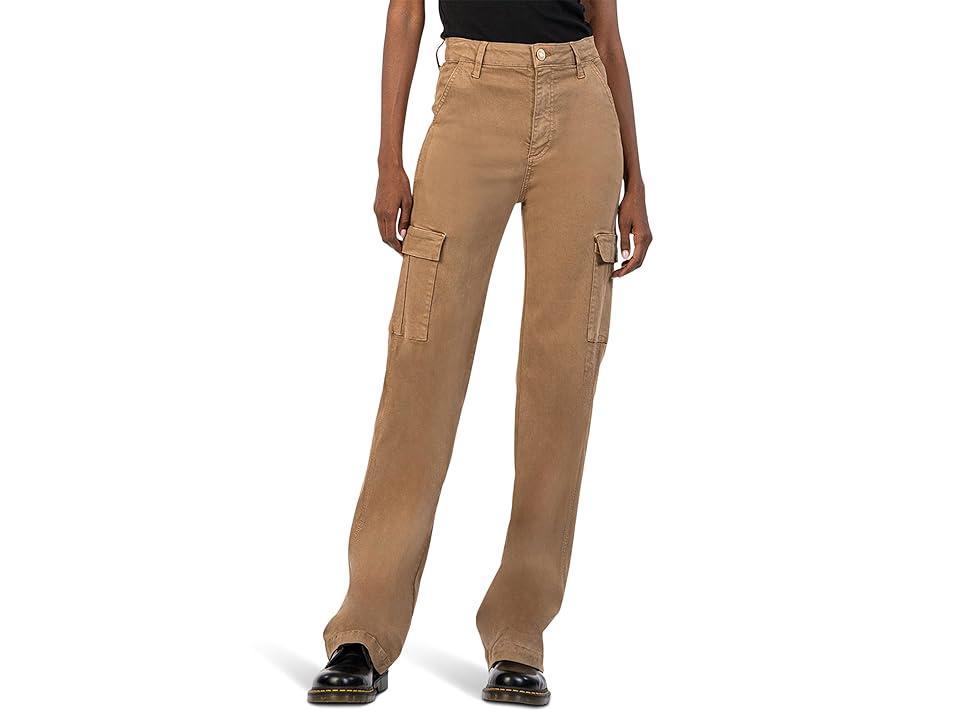 KUT from the Kloth Miller High-Rise-Wide Leg Pant W/ Cargo Pockets In Camel (Camel) Women's Jeans Product Image