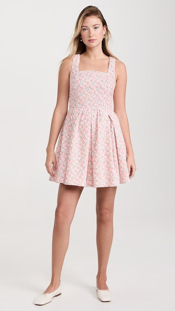 endless rose Floral Textured Bow Tie Mini Dress | Shopbop Product Image