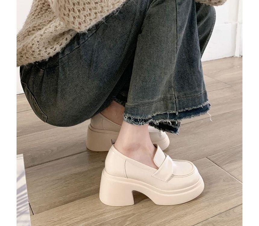 Platform Chunky Heel Loafers Product Image