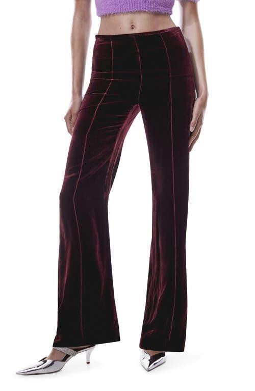 MANGO - Flared velvet pants maroonWomen Product Image