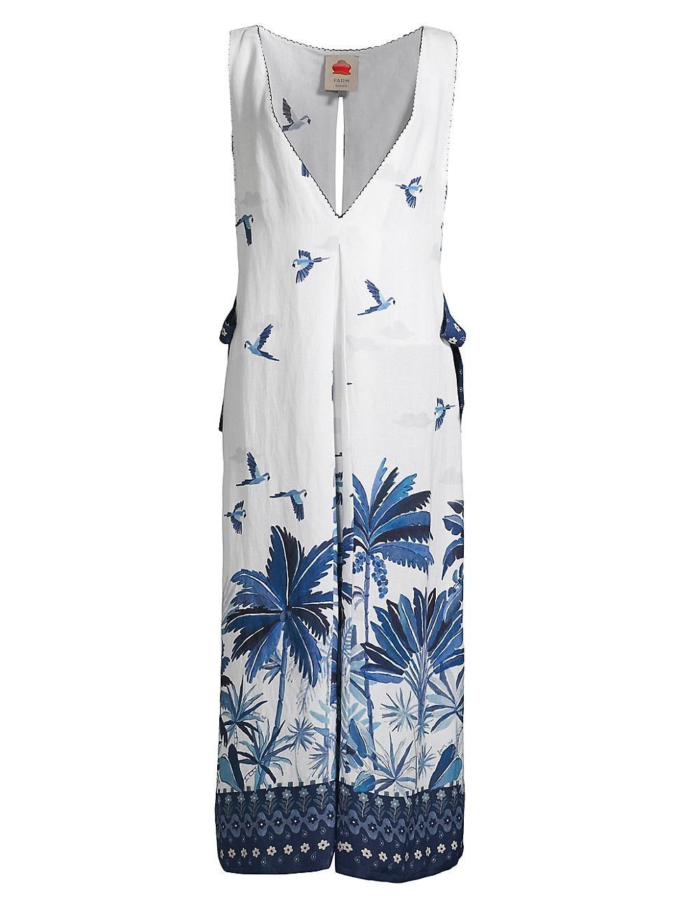 FARM Rio Dream Sky Palm Print Cover-Up Maxi Dress Product Image