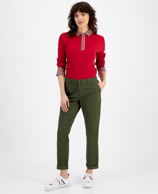 Tommy Hilfiger Womens Hampton Straight-Leg Cuffed Pants Product Image