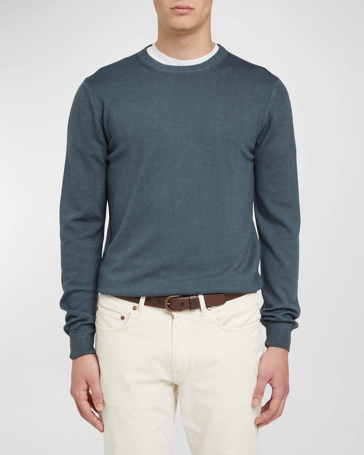 Mens Solid Wool Sweater Product Image