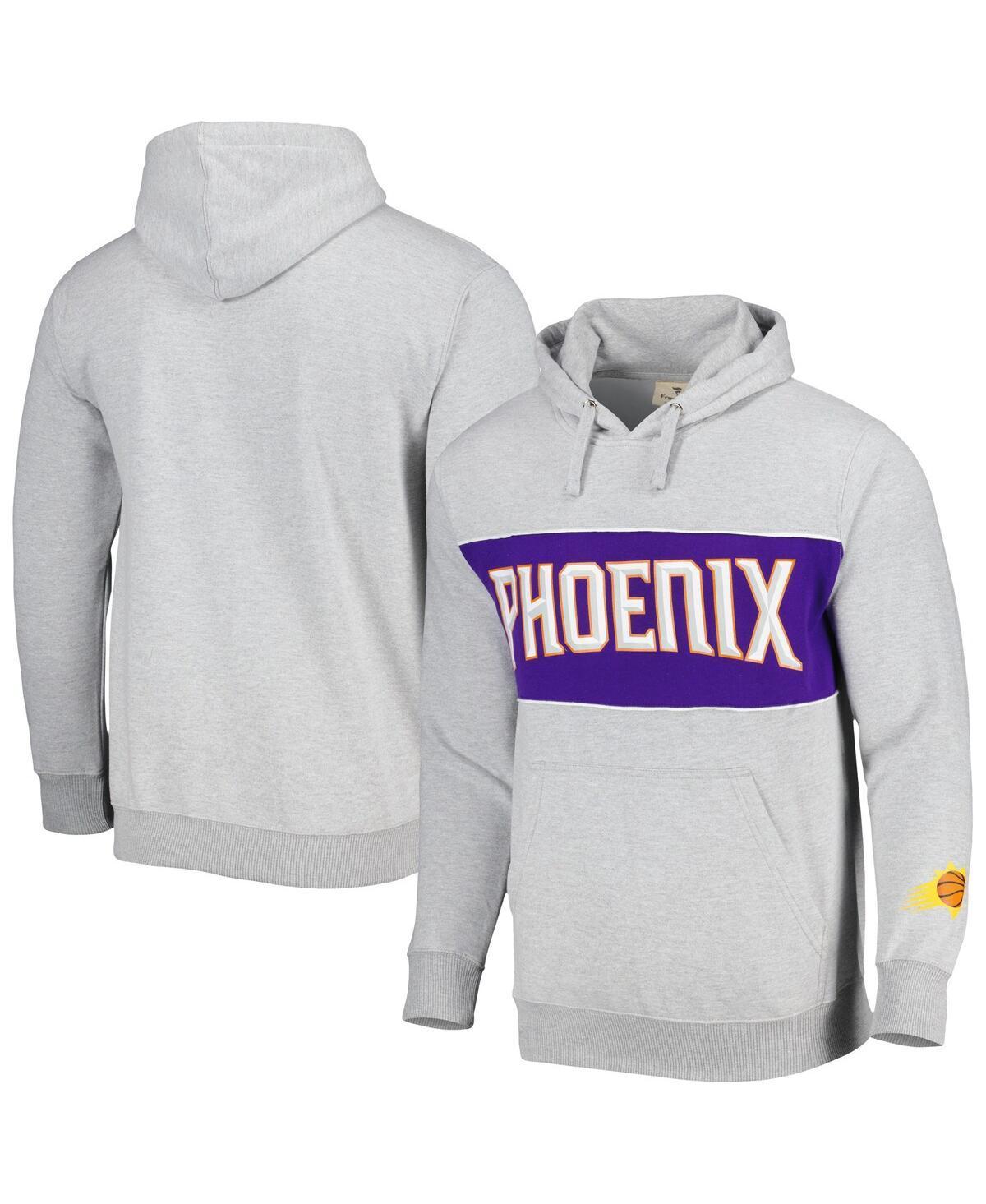 Mens Fanatics Branded Heather Gray Phoenix Suns Wordmark French Terry Pullover Hoodie Product Image