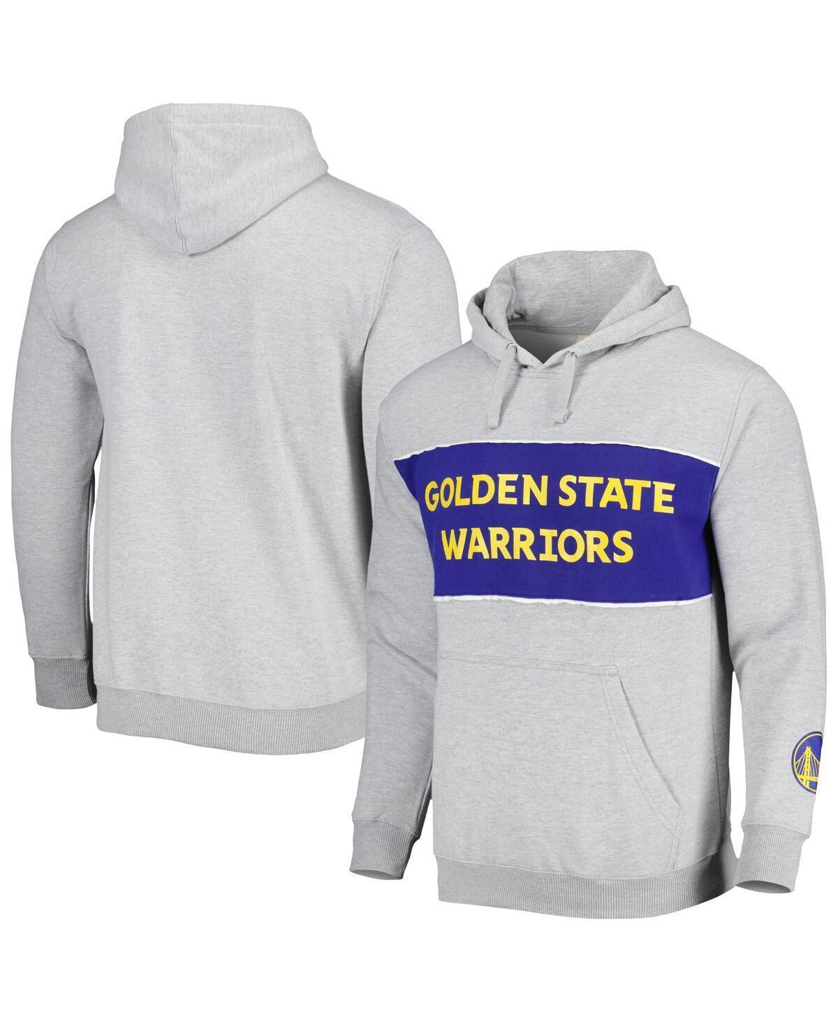 Mens Fanatics Branded Heather Gray Golden State Warriors Wordmark French Terry Pullover Hoodie Product Image