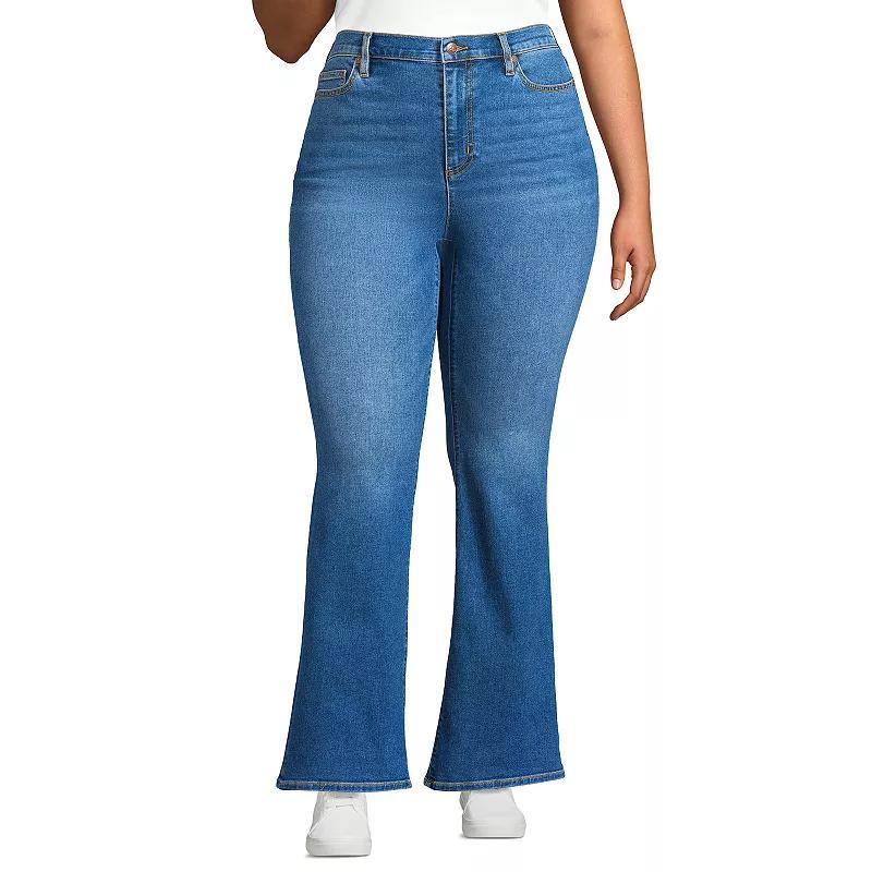 Plus Size Lands End High-Rise Skinny Flare Jeans, Womens Product Image