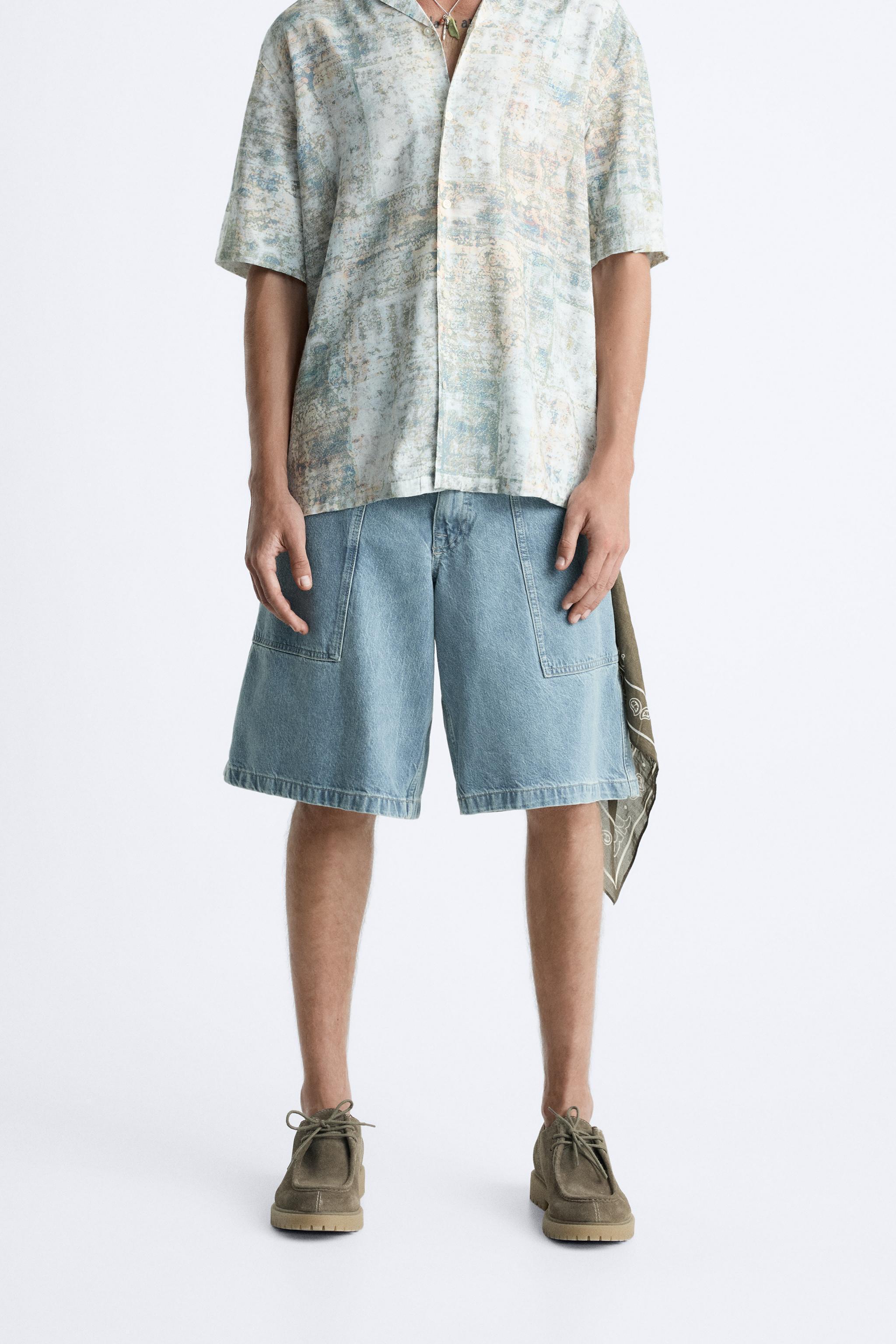 RELAXED FIT DENIM SHORTS Product Image