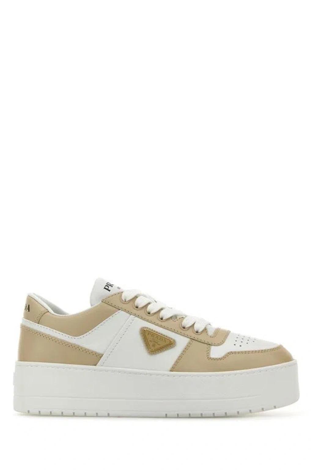 Two-tone Leather Downtown Sneakers In Multicolor Product Image