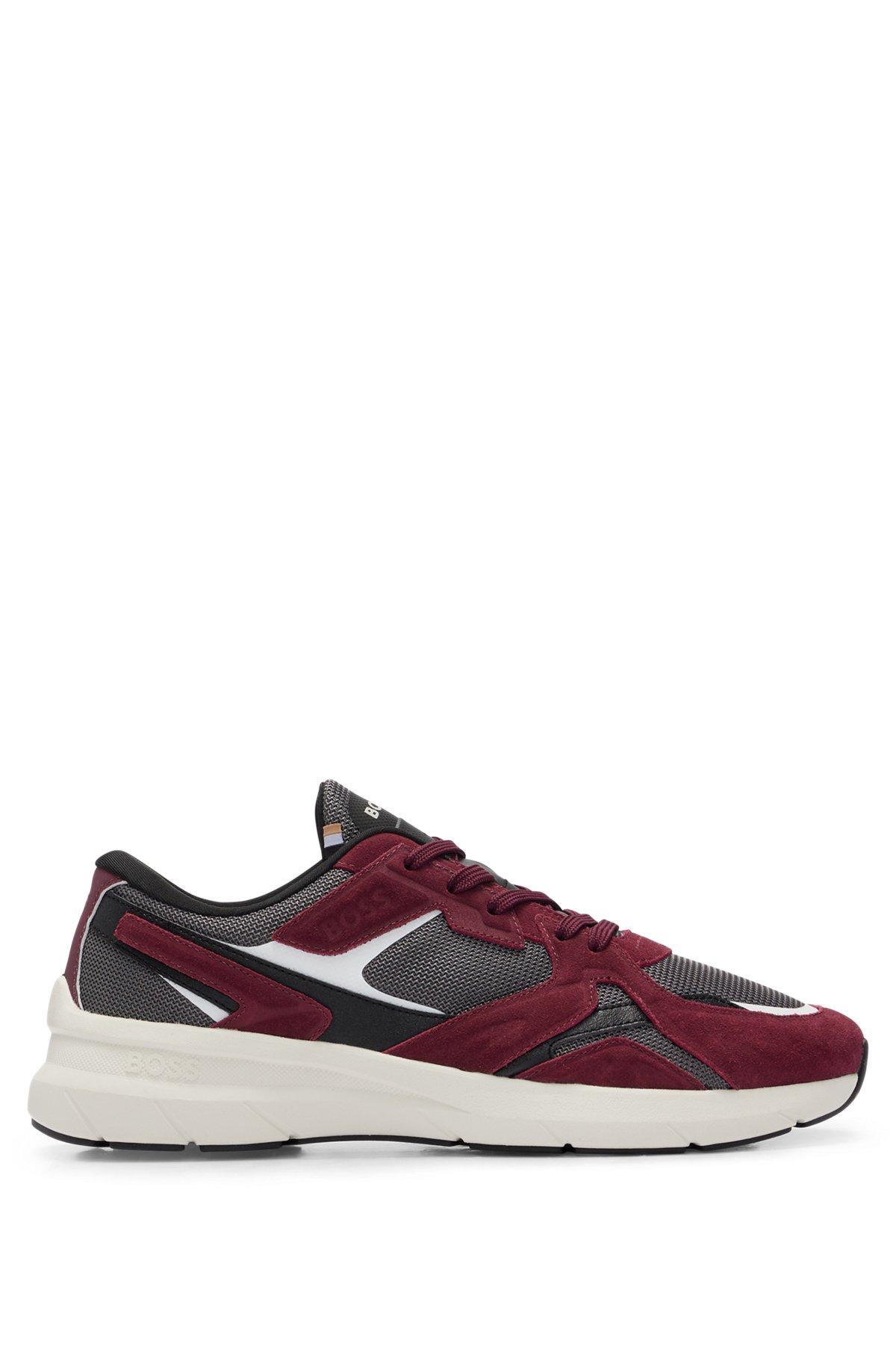 Mixed-material sneakers with suede and mesh Product Image