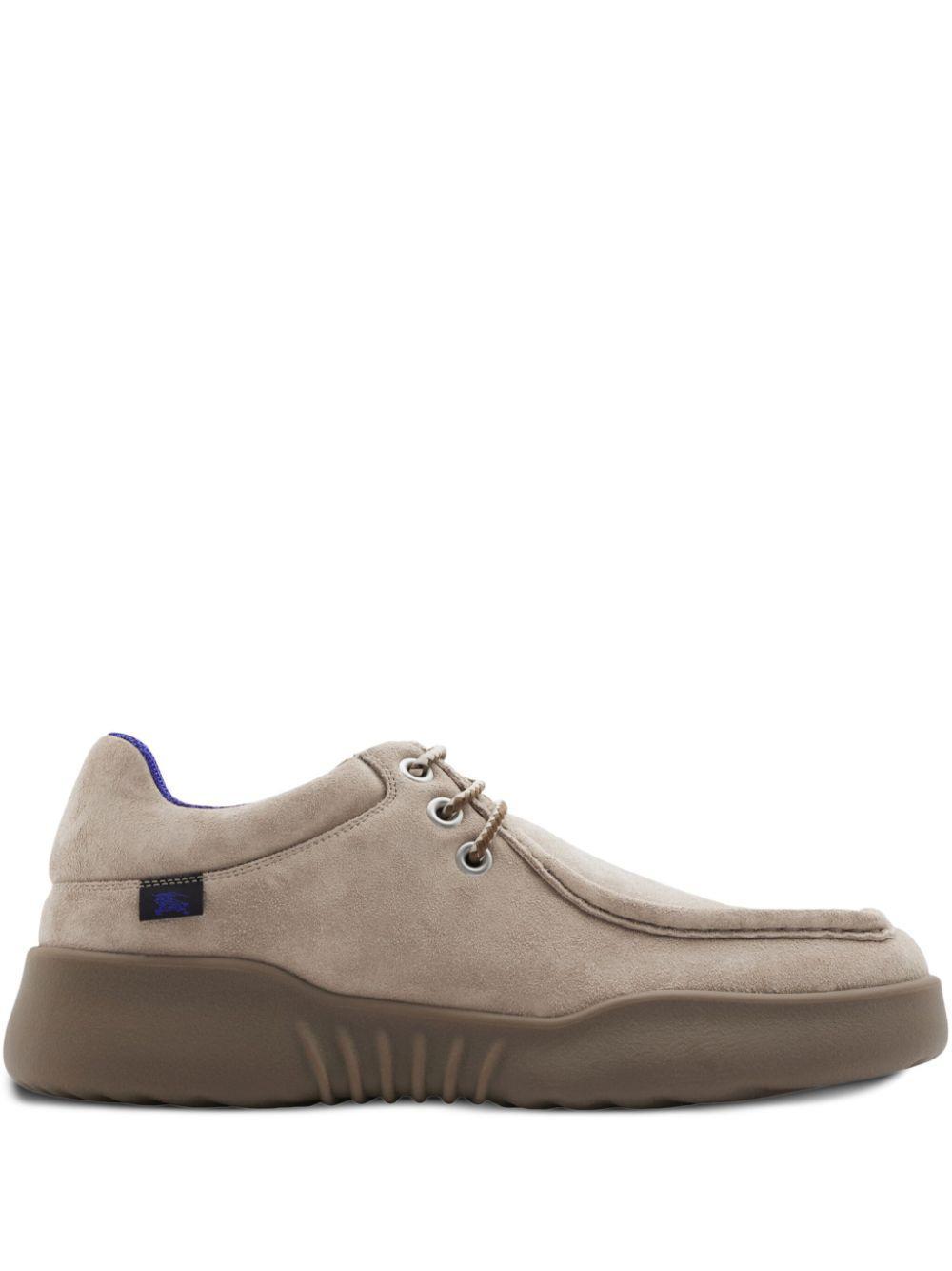 BURBERRY Suede Log Shoes In Hunter Product Image